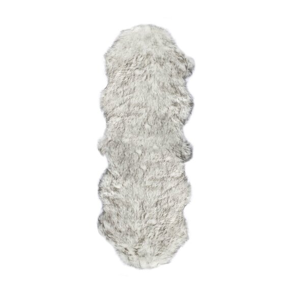 Luxe Home Decor Gordon Faux Sheepskin Double Rug1-PieceGrey2'x'6